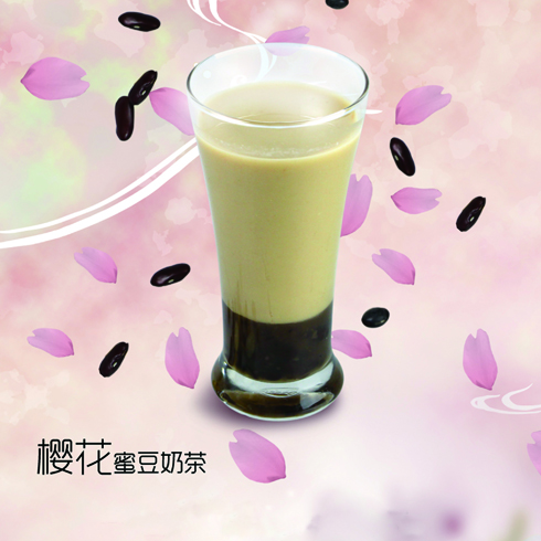 吉客士樱花蜜豆奶茶