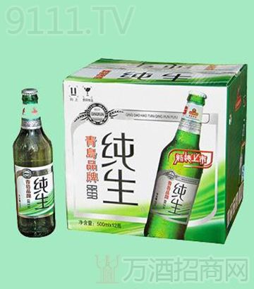 青岛纯生啤酒箱装_锦梅酒-3158招商加盟网