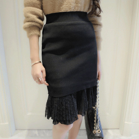 2015新款秋季弹力针织高腰包臀半身裙女装包