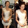 22DLF08 时尚紧身弹力 新娘伴娘结婚单肩敬酒服 演出小礼服批发