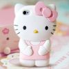 苹果4外壳iPhone5s卡通KT猫硅胶套 手机壳hellokitty保护套4S软壳