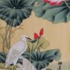 国画字画荷花绢画手绘北京厂家40x80cm图B396