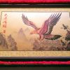 厂家直销 字画 礼品 999纯金版镜框挂画，千足金箔画《大展宏图》