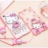 苹果6Splus HelloKitty猫指环扣支架手机壳iPhone5SE长挂绳硅胶套